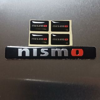 【大特価】NISMO Aluminum ステッカー&ミニエンブレム4個(車内アクセサリ)