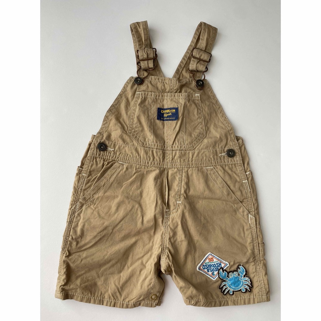 OshKosh(オシュコシュ)の  オシュコシュ　オーバーオール 90 ベージュ　ショートオール　カニ キッズ/ベビー/マタニティのキッズ服男の子用(90cm~)(その他)の商品写真