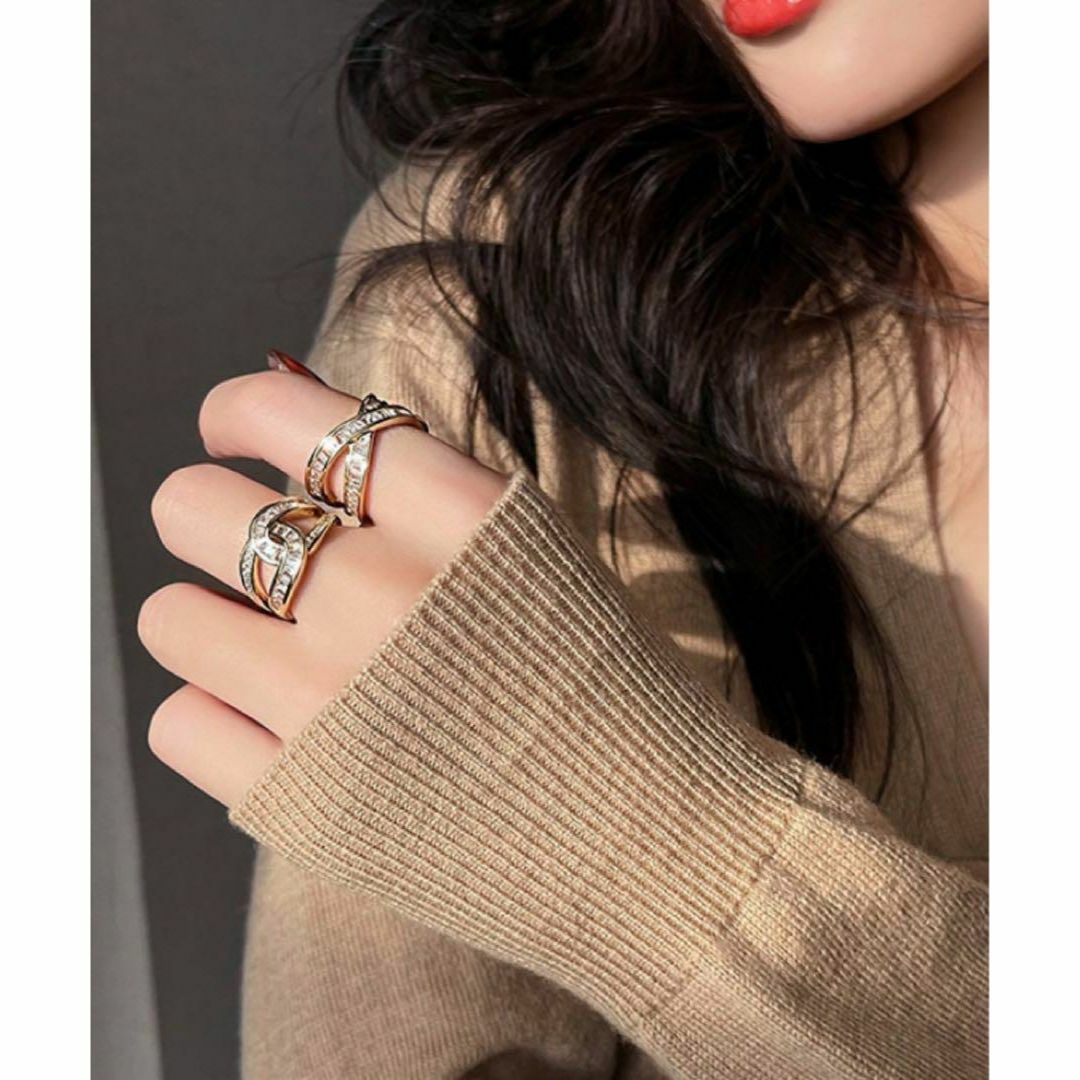 008a6ジルコニア　宝石　指輪ゴールドリング　ジュエリー　ダイヤモンド　韓国 レディースのアクセサリー(リング(指輪))の商品写真