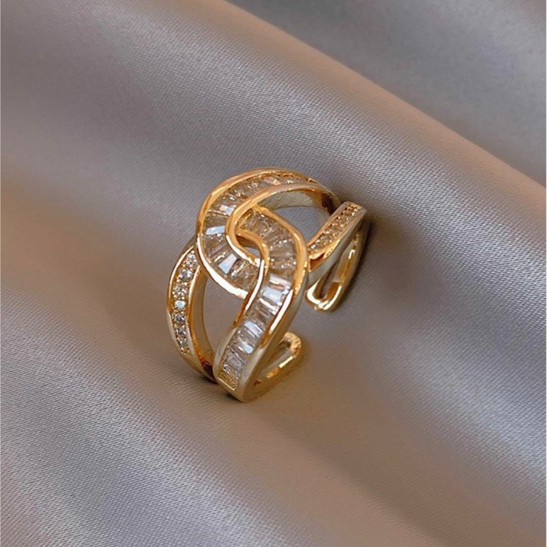 008a6ジルコニア　宝石　指輪ゴールドリング　ジュエリー　ダイヤモンド　韓国 レディースのアクセサリー(リング(指輪))の商品写真
