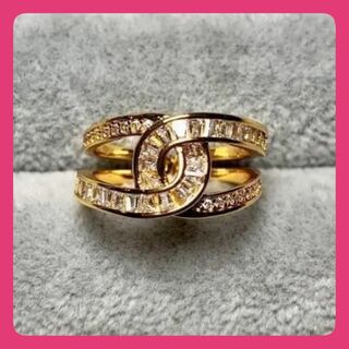 008a6ジルコニア　宝石　指輪ゴールドリング　ジュエリー　ダイヤモンド　韓国(リング(指輪))