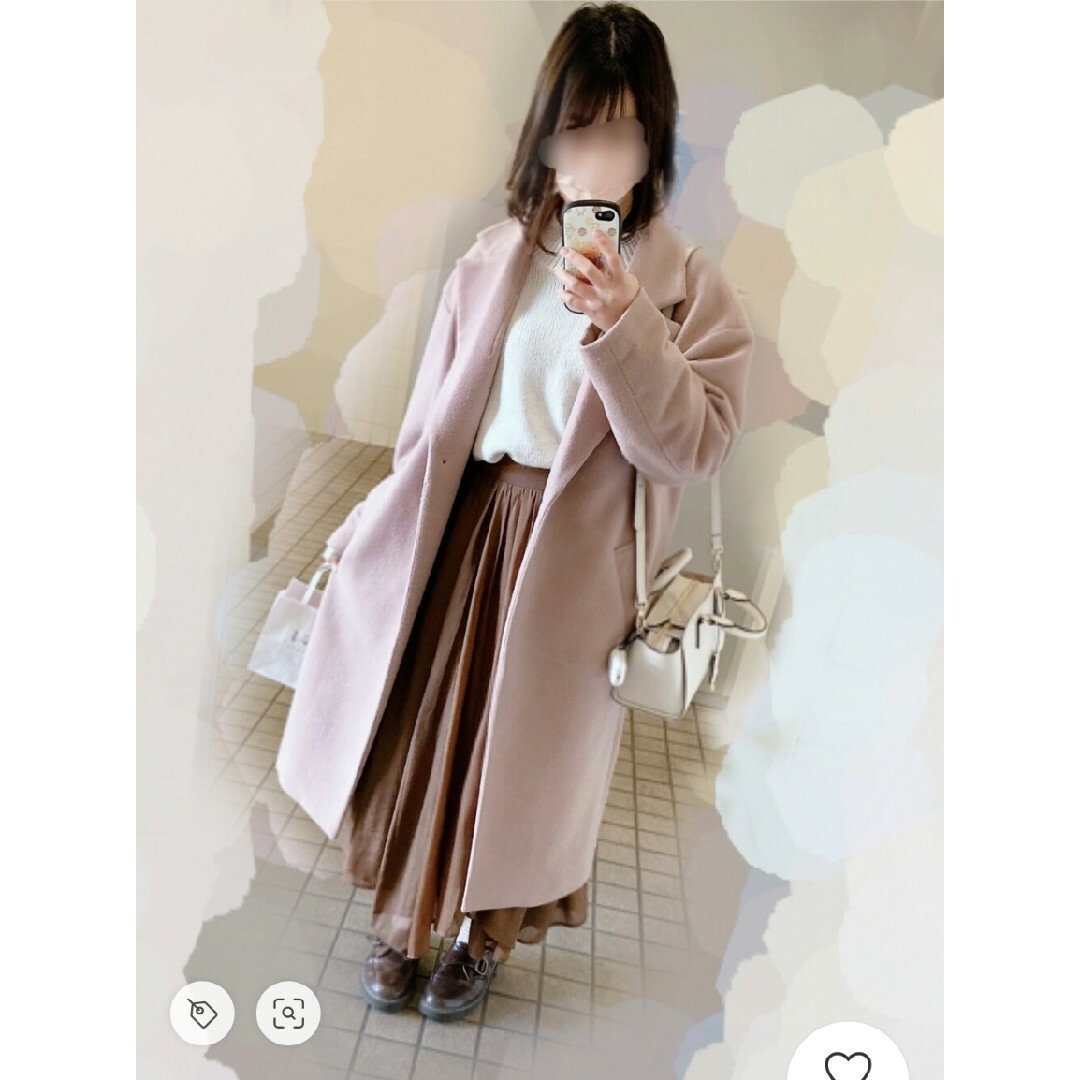 UNIQLO - UNIQLO ユニクロ ウールブレンドラップコート ピンク UNIQLO - UNIQLO ユニクロ ウールブレンドラップコート ピンク