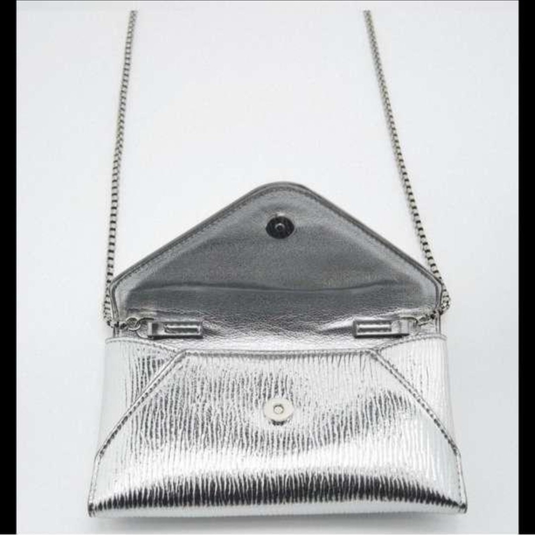 ZARA クラッチバッグ 結婚式 入学式 ウォレットバック 銀 シルバー 新品 レディースのバッグ(クラッチバッグ)の商品写真