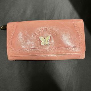 ANNA SUI - アナスイ ANNA SUI 三つ折り財布 がま口 レザー ロゴ型押し