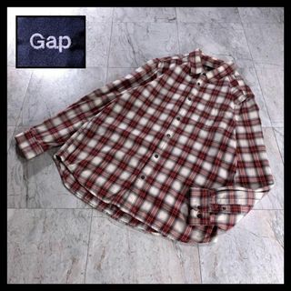 ギャップ(GAP)の古着 OLD GAP オンブレチェック ネルシャツ 赤 黒 白 XL(シャツ)