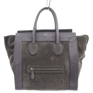 セリーヌ(celine)のセリーヌ  ラゲージ ミニショッパー ハンドバッグ スエード レザー グレー(ハンドバッグ)