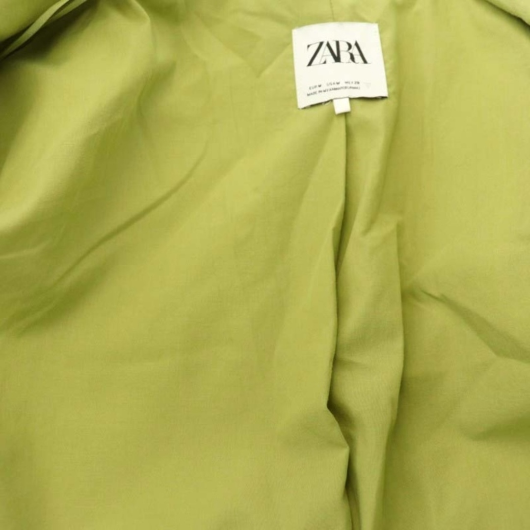 ZARA(ザラ)のザラ ZARA テーラードジャケット アウター 薄手 リネン混 M 黄緑 レディースのジャケット/アウター(その他)の商品写真