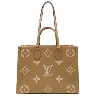 ルイヴィトン(LOUIS VUITTON)のルイヴィトン LOUIS VUITTON 2WAYバッグ オンザゴー MM バイカラーモノグラムアンプラントレザー アリゾナ ゴールド金具 ベージュ トート ショルダー   M45982 RFID 【保存袋】【中古】(その他)