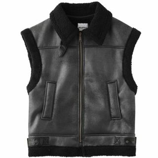 ミルクフェド(MILKFED.)のミルクフェド  アウター FAUX MOUTON VEST  ブラック(毛皮/ファーコート)