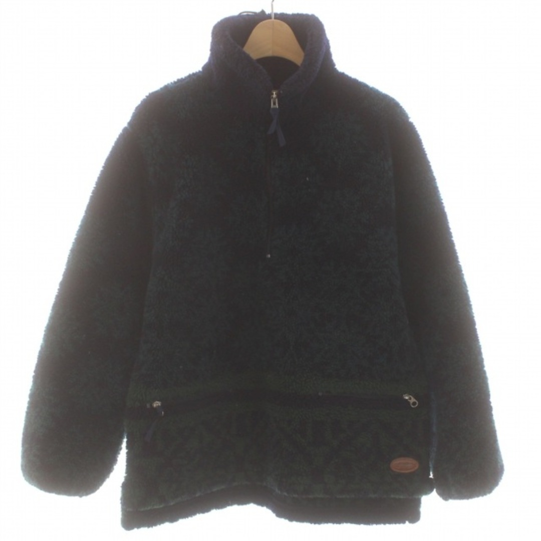 WOOLRICH(ウールリッチ)のWOOLRICH ボアジャケット スタンドカラー ショート丈 総柄 S 緑 紺 メンズのジャケット/アウター(ブルゾン)の商品写真