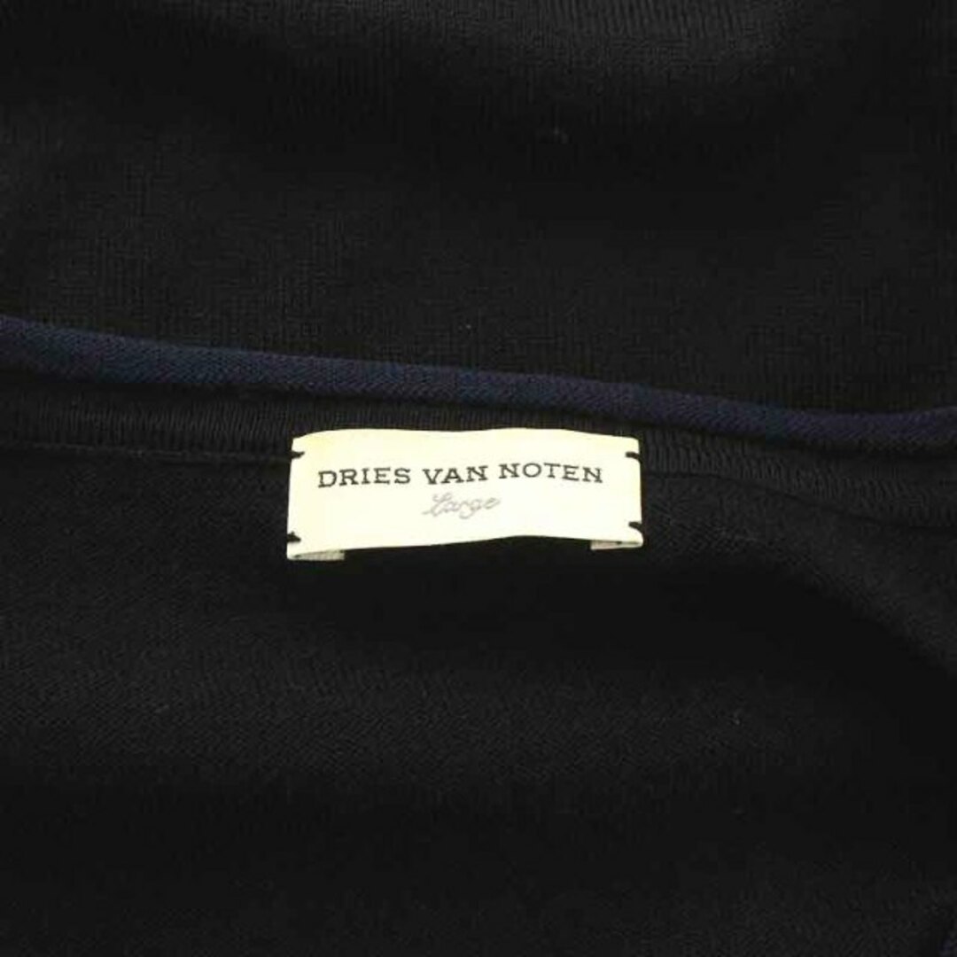 DRIES VAN NOTEN(ドリスヴァンノッテン)のDRIES VAN NOTEN ニット セーター 長袖 Vネック L 黒 紺 メンズのトップス(ニット/セーター)の商品写真