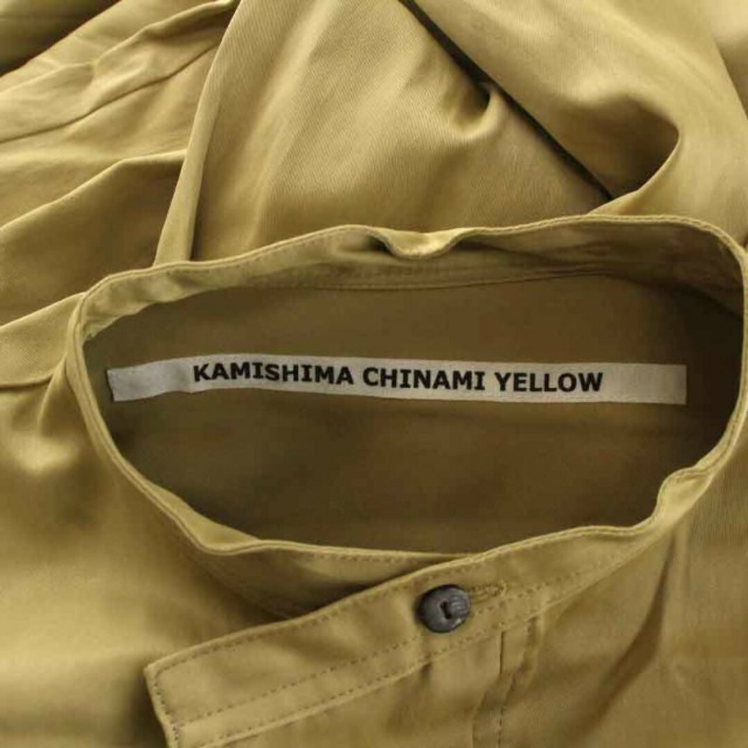 KAMISHIMA CHINAMI(カミシマチナミ)のカミシマチナミ YELLOW シャツワンピース ひざ丈 38 M ベージュ レディースのワンピース(ひざ丈ワンピース)の商品写真