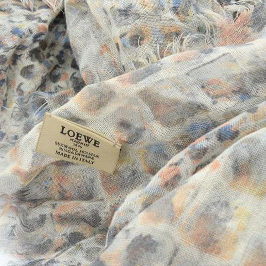 LOEWE(ロエベ)のロエベ ウール シルク混 カシミヤ混 総柄シルク ストール ライトグレー レディースのファッション小物(ストール/パシュミナ)の商品写真