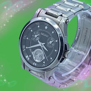 セイコー(SEIKO)の《美品　稼動品》　セイコー　防水　レディース腕時計　ブラック文字盤　クォーツ(腕時計)