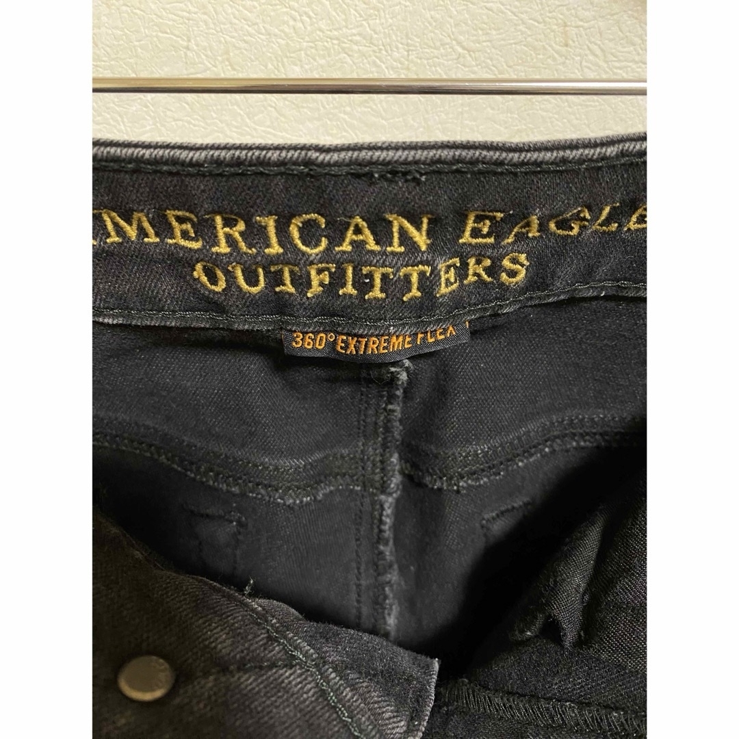 American Eagle(アメリカンイーグル)のアメリカンイーグル／スキニーデニム／W29×L32／ストレッチあり／ブラック メンズのパンツ(デニム/ジーンズ)の商品写真