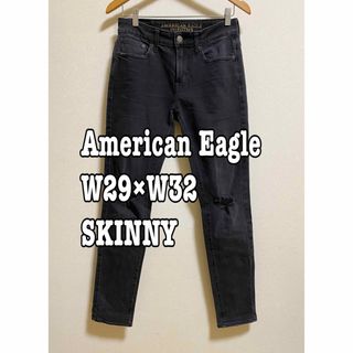 アメリカンイーグル(American Eagle)のアメリカンイーグル／スキニーデニム／W29×L32／ストレッチあり／ブラック(デニム/ジーンズ)