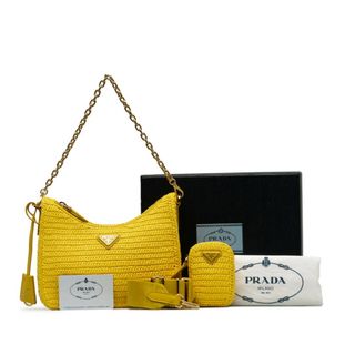 プラダ(PRADA)の美品 プラダ Re-Edition 2005 リエディション ハンドバッグ ショルダーバッグ 2WAY 1BH204 ラフィア レディース PRADA 【228-40469】(ショルダーバッグ)