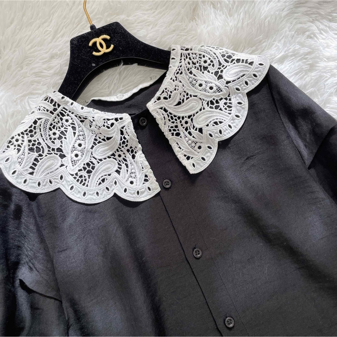 Ameri VINTAGE(アメリヴィンテージ)のAMERI アメリ　EMBROIDERY COLLAR BLOUSE  ブラウス レディースのトップス(シャツ/ブラウス(長袖/七分))の商品写真