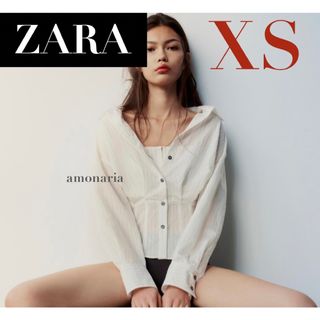 ザラ(ZARA)の【新品】ZARA ストライプフィットシャツ　シャツブラウス　ブラウス　シャツ(シャツ/ブラウス(長袖/七分))