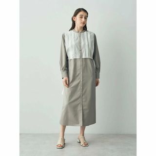 イェッカヴェッカ(YECCA VECCA)の【ベージュ】レイヤード風シャツワンピース/24SS(ロングワンピース/マキシワンピース)