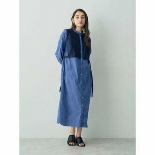 イェッカヴェッカ(YECCA VECCA)の【ストライプ】レイヤード風ストライプシャツワンピース/24SS(ロングワンピース/マキシワンピース)