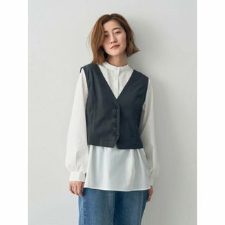 イェッカヴェッカ(YECCA VECCA)の【チャコールグレー】【2点SET】ベストセットブラウス/24SS(シャツ/ブラウス(長袖/七分))