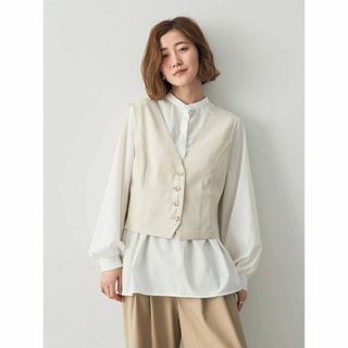 イェッカヴェッカ(YECCA VECCA)の【ライトベージュ】【2点SET】ベストセットブラウス/24SS(シャツ/ブラウス(長袖/七分))