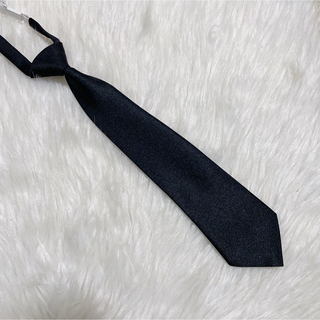 【ネクタイ無地】黒色　ブラック ネクタイ　つけネクタイ(その他)