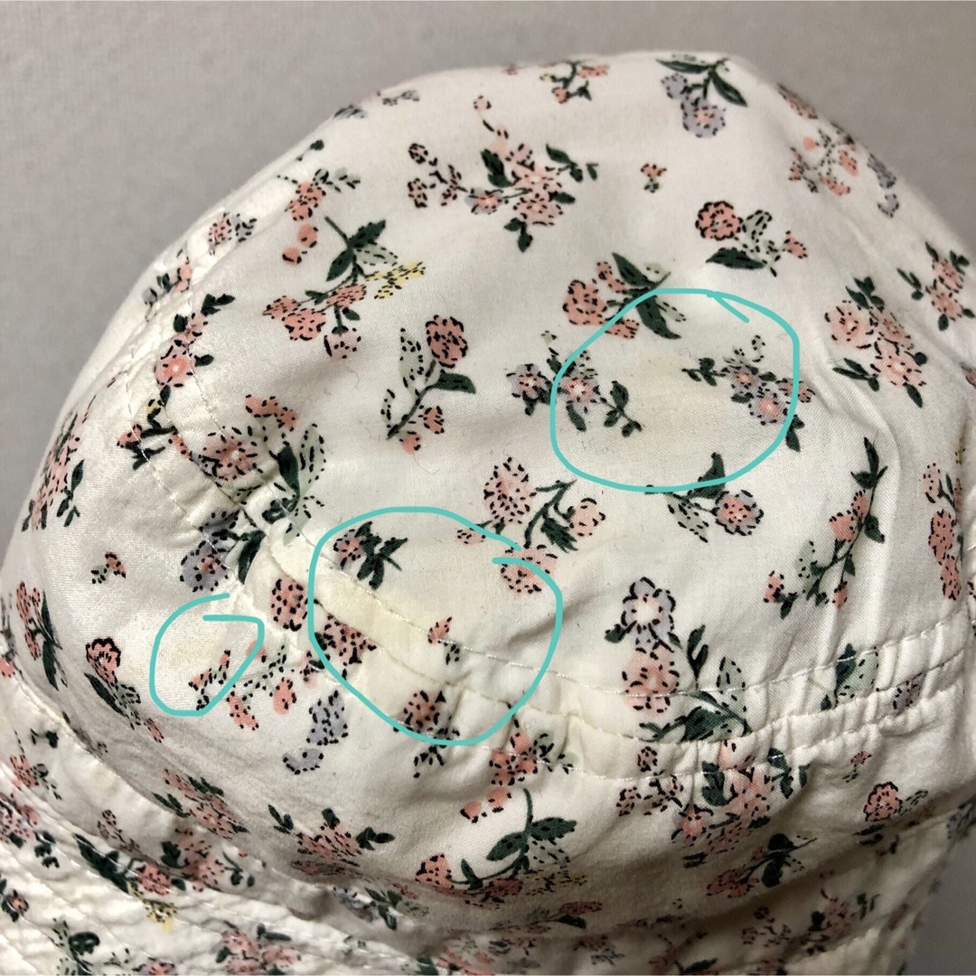 48cm 帽子　日よけ付き　2点セット キッズ/ベビー/マタニティのこども用ファッション小物(帽子)の商品写真