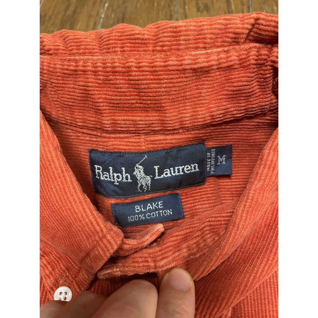 POLO RALPH LAUREN(ポロラルフローレン)のラルフローレン　コーデュロイシャツ　オレンジ　Mサイズ メンズのトップス(Tシャツ/カットソー(半袖/袖なし))の商品写真