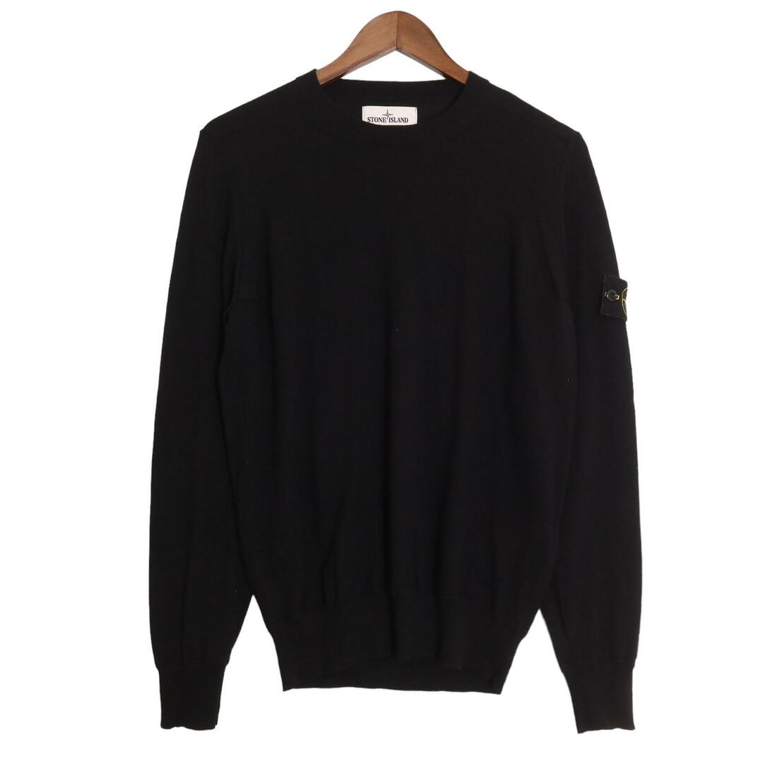 STONE ISLAND - ストーンアイランド 7315526C4 ブラック クルーネックウール STONE ISLAND - ストーンアイランド 7315526C4 ブラック クルーネックウール