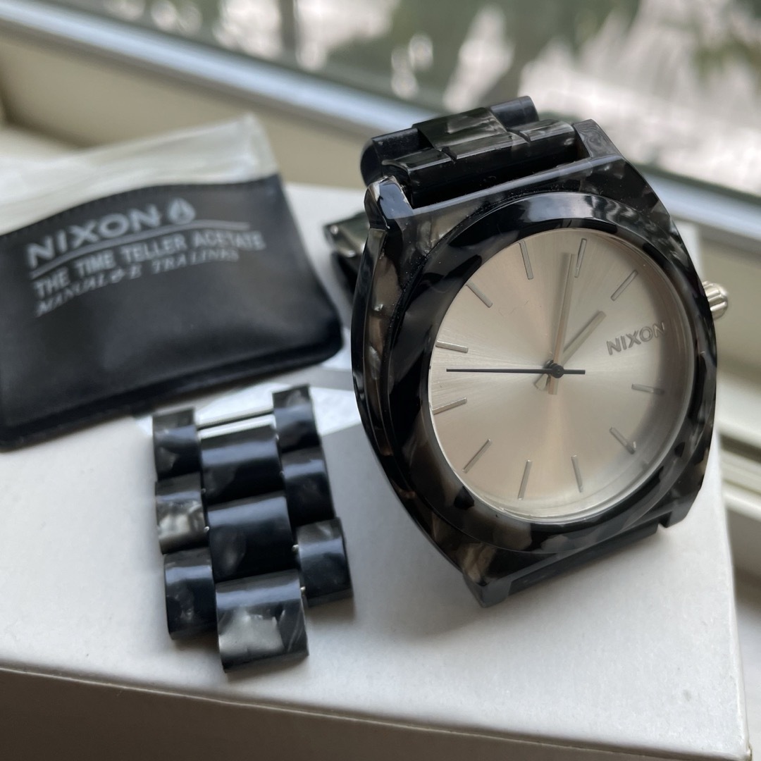 【電池新品美品】NIXONニクソン腕時計タイムテラーブラック×マーブル40㎜ | フリマアプリ ラクマ