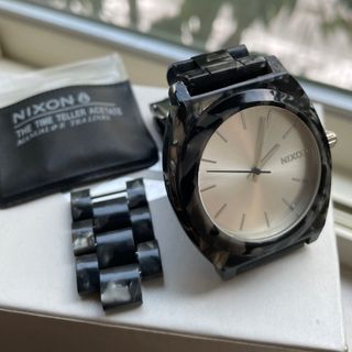 NIXON - 【電池新品美品】NIXONニクソン腕時計タイムテラーブラック×マーブル40㎜