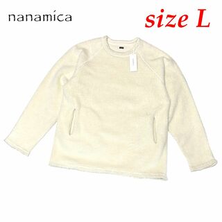 ナナミカ(nanamica)の新品　Lサイズ　ナナミカ　コットン ウール フリース プルオーバー　ホワイト(スウェット)