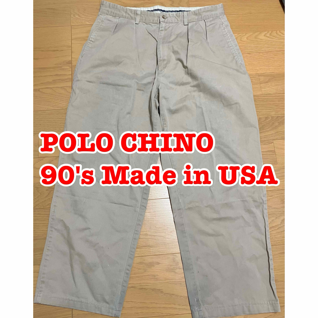 POLO RALPH LAUREN(ポロラルフローレン)の90's Made in USA ポロチノ ツータック 34インチ メンズのパンツ(チノパン)の商品写真