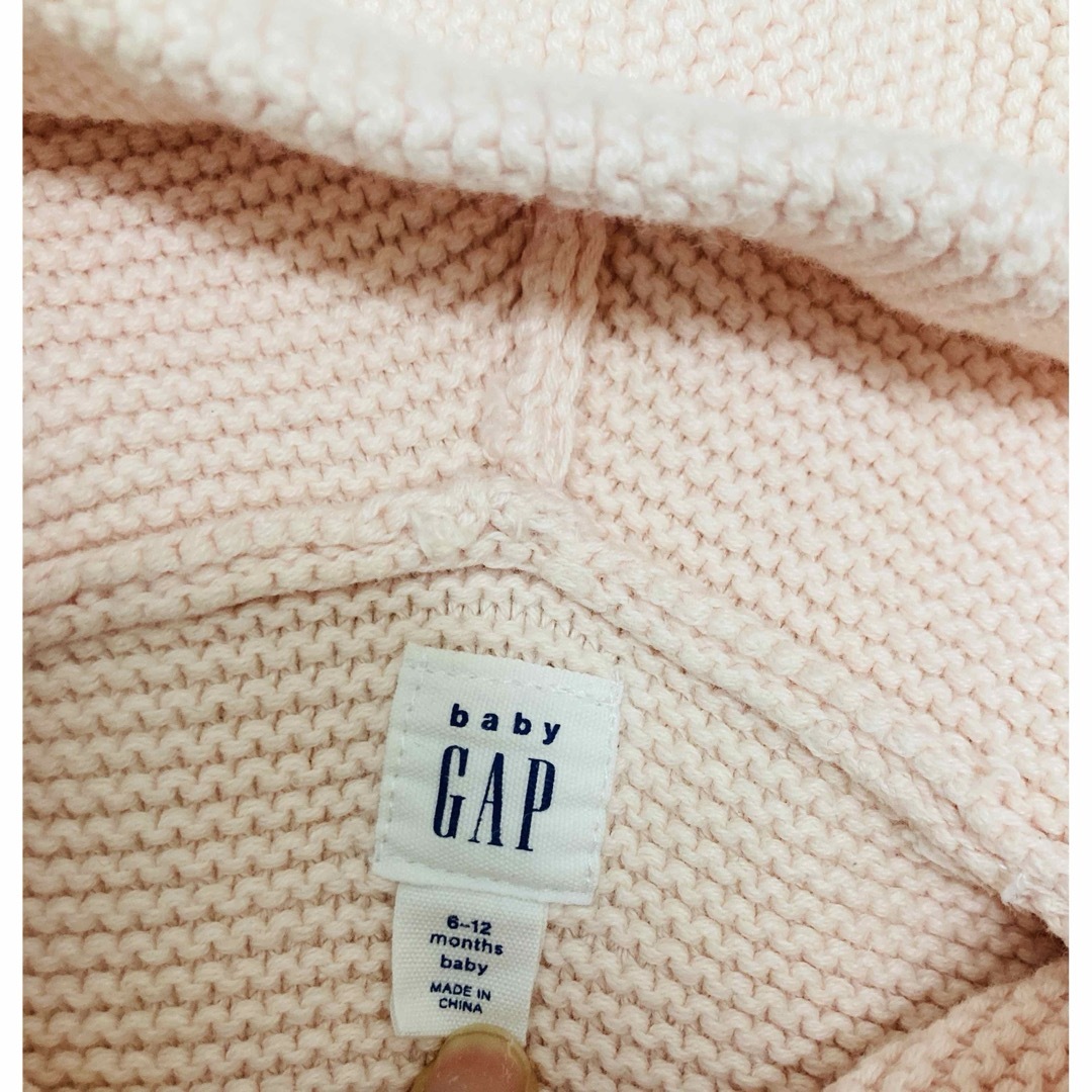 babyGAP(ベビーギャップ)の☆baby GAP☆ 人気　くま耳ニットカーディガン　70cm  ピンク キッズ/ベビー/マタニティのベビー服(~85cm)(カーディガン/ボレロ)の商品写真