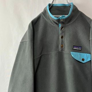 パタゴニア(patagonia)のパタゴニア　シンチラ　スナップTフリースジャケット　Lサイズ　グレー　古着(ブルゾン)