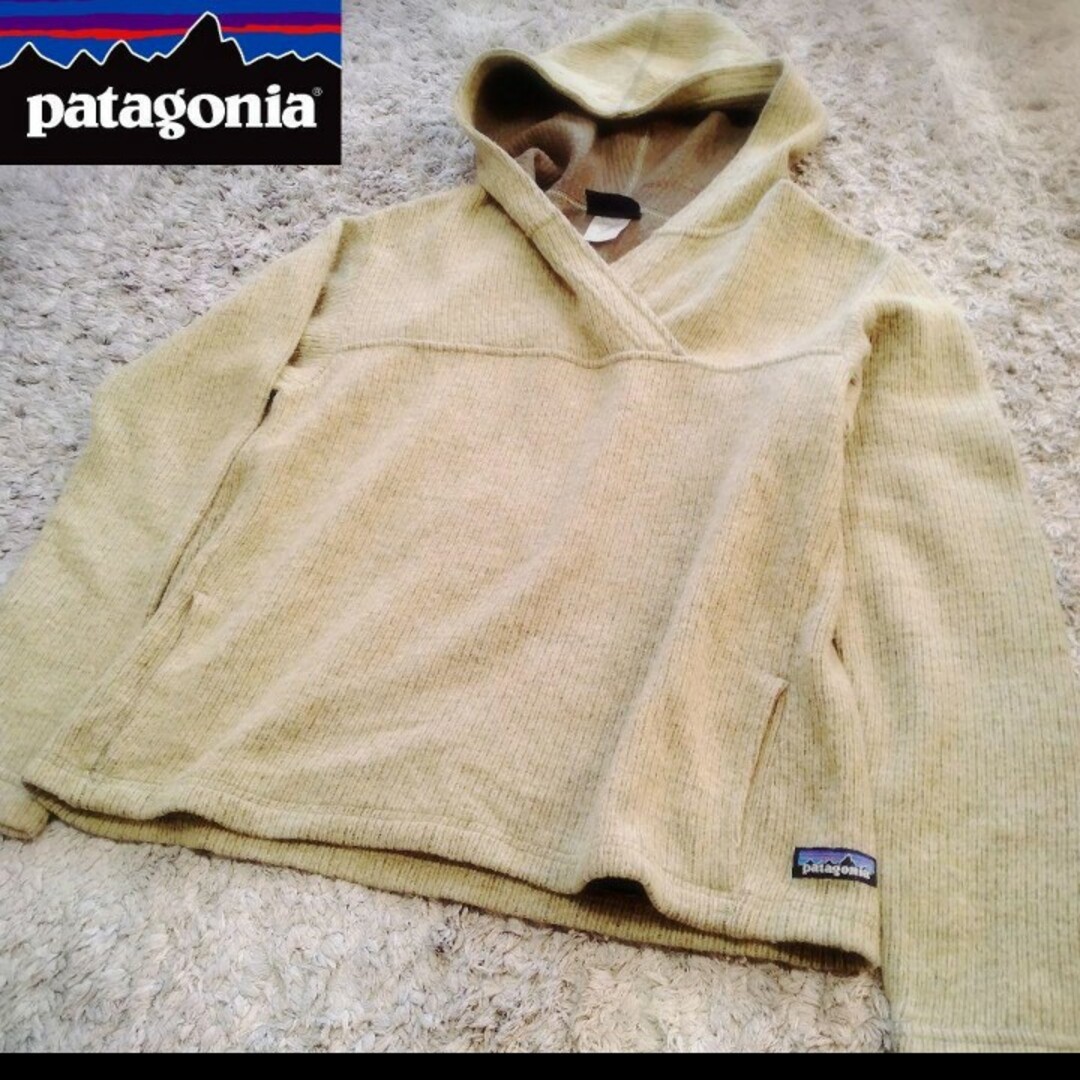 patagonia(パタゴニア)の【レアデザイン】patagonia　アクリルセーター　フーディ　USA製 レディースのトップス(ニット/セーター)の商品写真