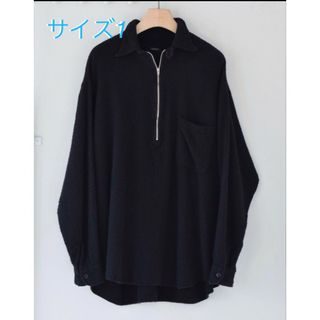 専用 comoli 21ss シルクオープンカラーシャツ navy サイズ2