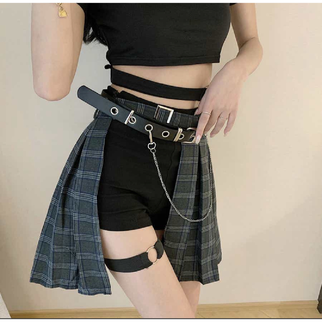 チェック巻きスカート　韓国風 レディースのスカート(ミニスカート)の商品写真