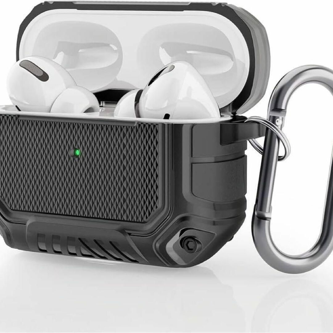 AirPods Pro ケース 楕円型　機械型 TPU材質 耐衝撃 ブラック スマホ/家電/カメラのオーディオ機器(その他)の商品写真