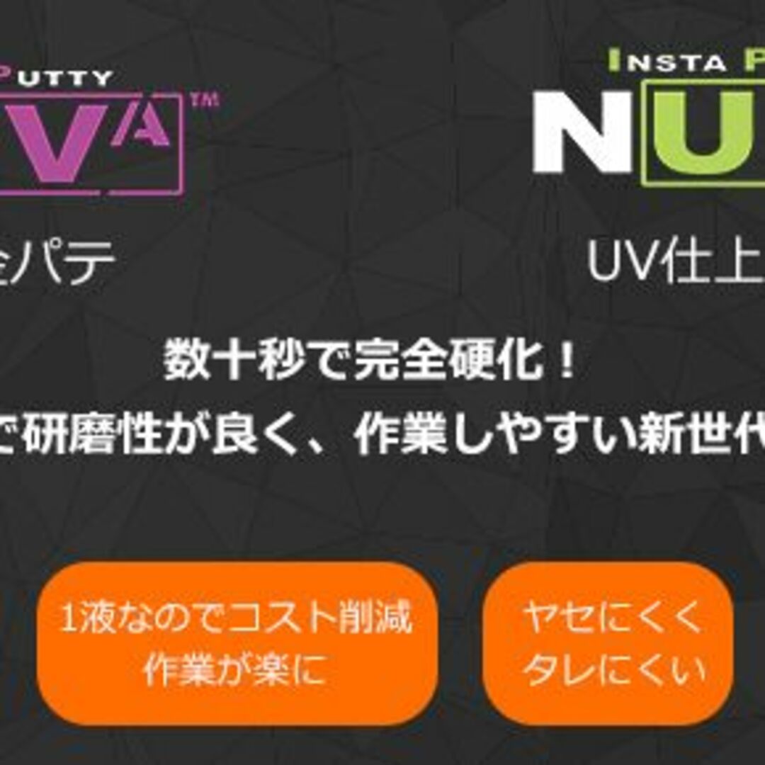 インスタパテNUVA　環境対応型パテUV　UV仕上げパテ1Kg　付属付き 自動車/バイクの自動車(メンテナンス用品)の商品写真