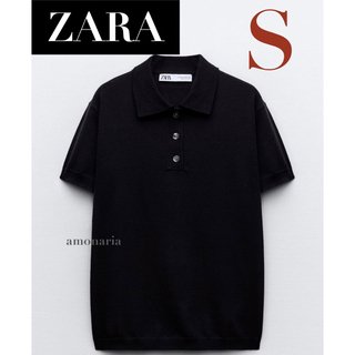 ザラ(ZARA)の【新品】ZARA 半袖ニットポロシャツ　ポロシャツ　ニットポロシャツ　トップス(ニット/セーター)
