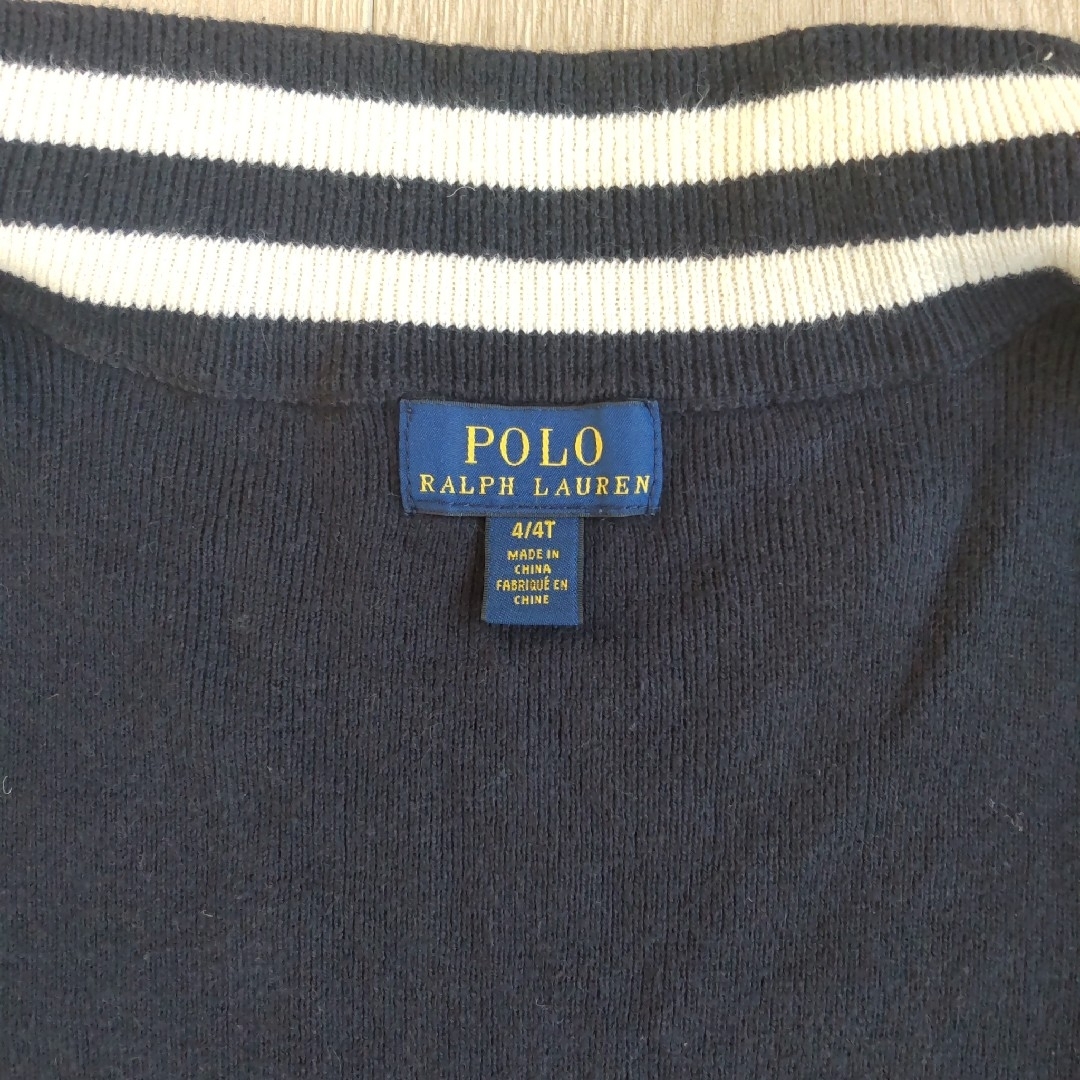 RALPH LAUREN ジッパー 紺 4 100 110 キッズ/ベビー/マタニティのキッズ服男の子用(90cm~)(ニット)の商品写真