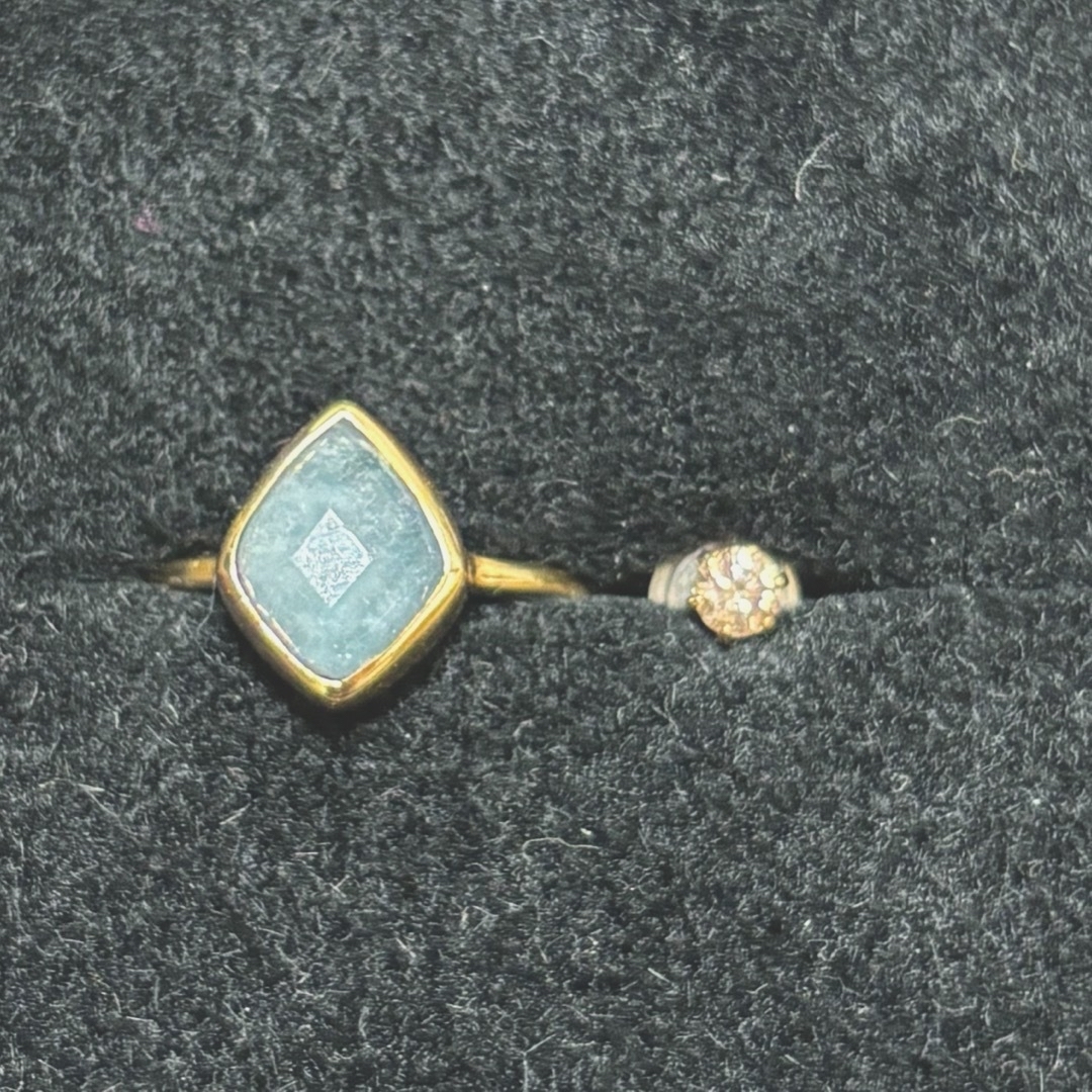キャナルアクセサリー 天然石リング　バレンタイン限定　ピアス　アクアマリン レディースのアクセサリー(リング(指輪))の商品写真