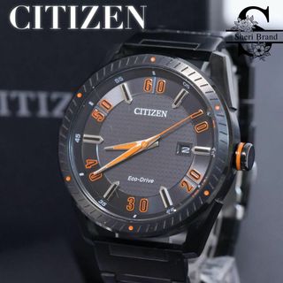 シチズン(CITIZEN)のCITIZEN Eco-drive ソーラー時計 デイト ブラック オレンジ(腕時計(アナログ))