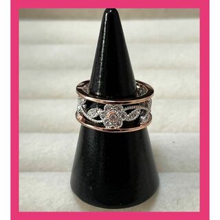 017a3リング　指輪　ジルコニア　シルバー　アクセサリー　石　プチプラ　花(リング(指輪))