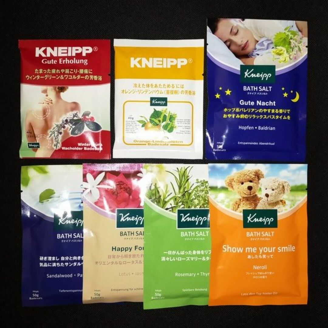 Kneipp(クナイプ)のクナイプ バスソルト 7袋 7種類 入浴剤 コスメ/美容のボディケア(入浴剤/バスソルト)の商品写真