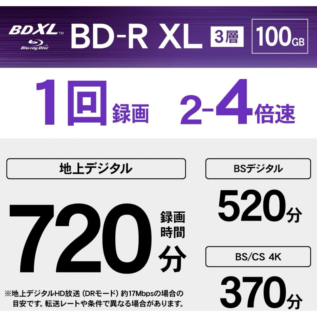 M-DISC バーベイタム 長期保存 BD-R XL 100GB 5枚　新品 スマホ/家電/カメラのテレビ/映像機器(ブルーレイレコーダー)の商品写真