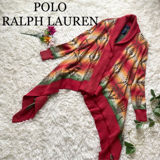 ポロラルフローレン(POLO RALPH LAUREN)の【極美品】ポロラルフローレン　ジャガード　ウエスタンニットポンチョ(カーディガン)